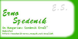 erno szedenik business card